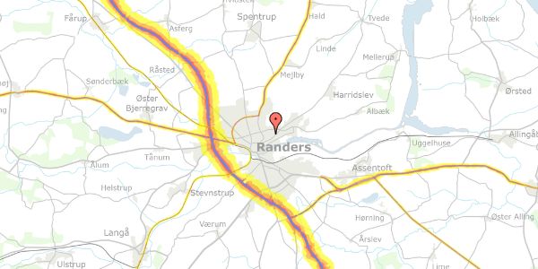 Trafikstøjkort på Mærsk Andersens Vej 25, 8930 Randers NØ