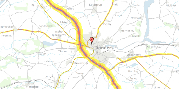 Trafikstøjkort på Nordgade 11, 8920 Randers NV