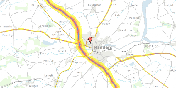 Trafikstøjkort på Nordgade 26, 8920 Randers NV