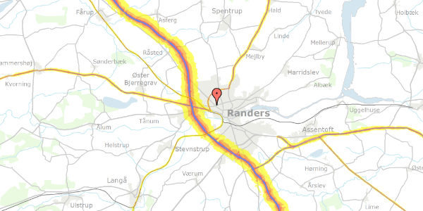 Trafikstøjkort på Nordgade 31, 8920 Randers NV