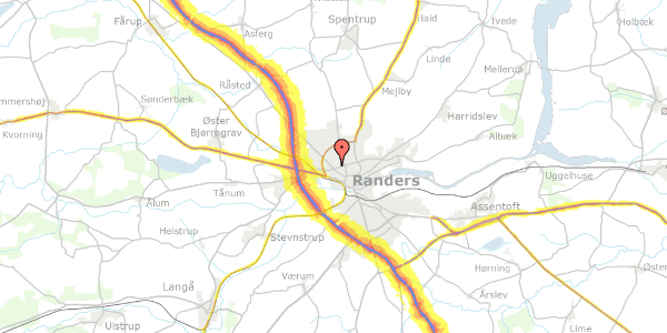 Trafikstøjkort på Nordvestvej 4, 8920 Randers NV