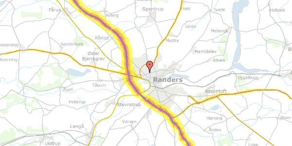 Trafikstøjkort på Nordvestvej 21, 8920 Randers NV