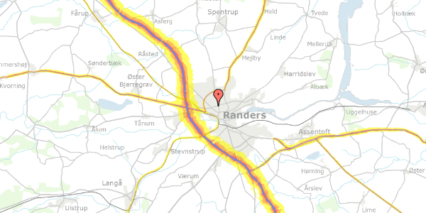 Trafikstøjkort på Nyvej 22B, 2. th, 8920 Randers NV