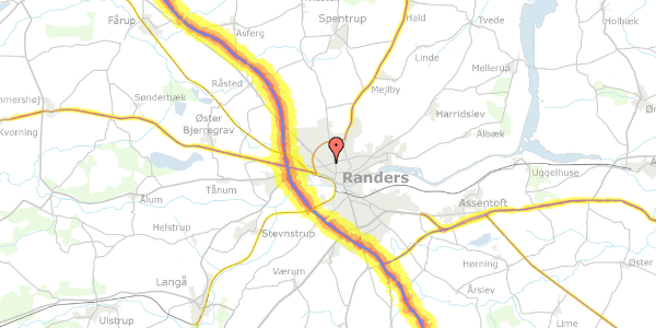 Trafikstøjkort på Nyvej 32, 1. th, 8920 Randers NV