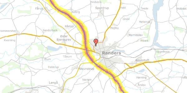 Trafikstøjkort på Nålemagervej 6C, 8920 Randers NV