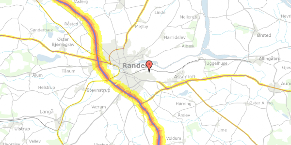 Trafikstøjkort på Palmelunden 23, 8960 Randers SØ