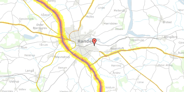 Trafikstøjkort på Palmelunden 31, 8960 Randers SØ