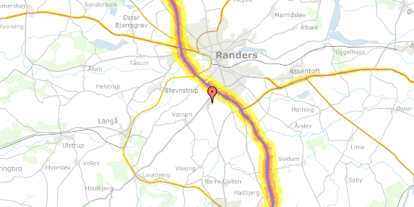 Trafikstøjkort på Ramshøjvej 3, 8940 Randers SV