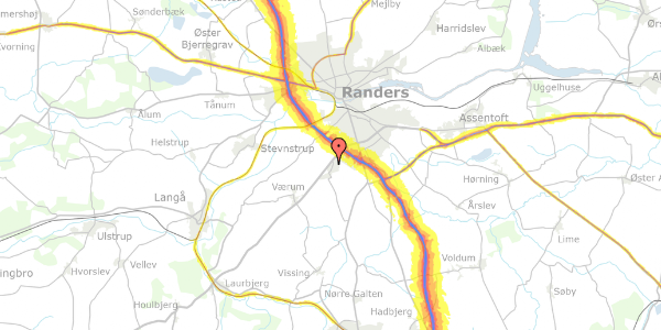 Trafikstøjkort på Ramshøjvej 27, 8940 Randers SV