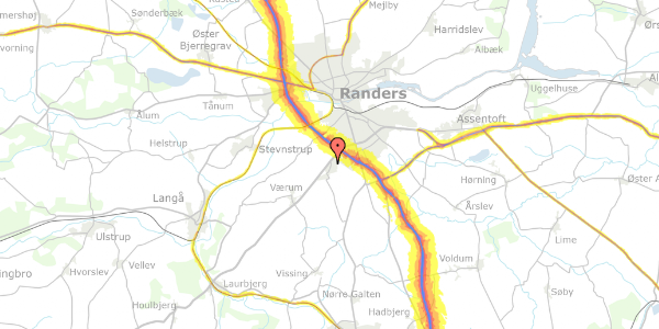 Trafikstøjkort på Ramshøjvej 33, 8940 Randers SV