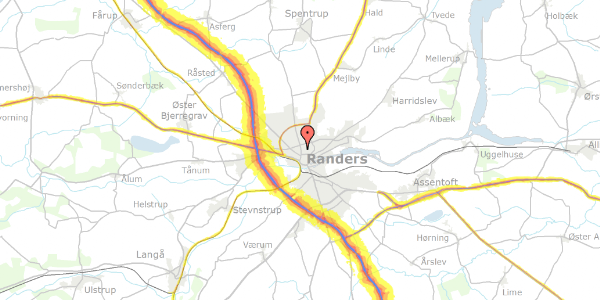 Trafikstøjkort på Sct. Peders Gade 12, 1. th, 8900 Randers C