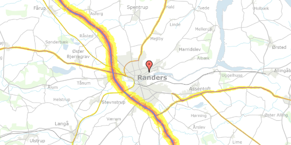 Trafikstøjkort på Scandiagade 5, 1. tv, 8930 Randers NØ