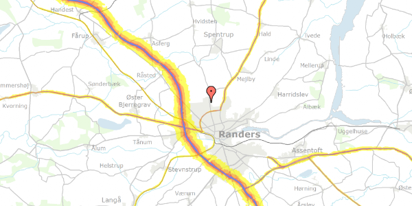 Trafikstøjkort på Sennepsvangen 7, 8920 Randers NV