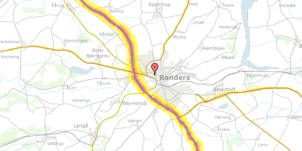 Trafikstøjkort på Sjællandsgade 2, 2. 26, 8900 Randers C