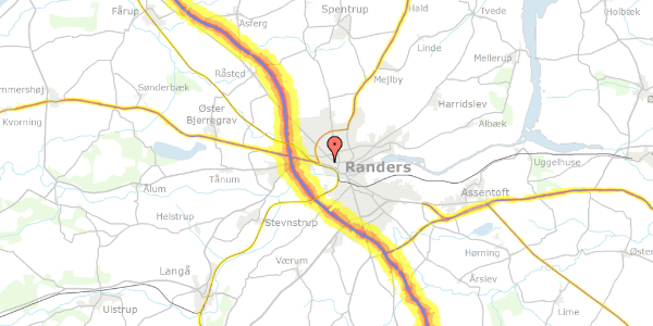 Trafikstøjkort på Sjællandsgade 21, 4. 25, 8900 Randers C