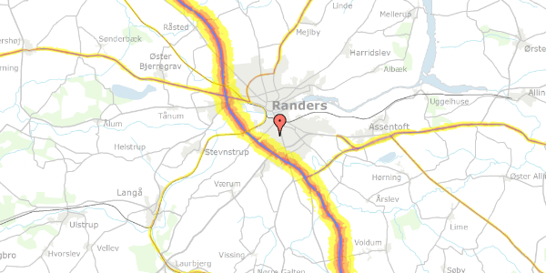 Trafikstøjkort på Skanderborggade 19, 8940 Randers SV