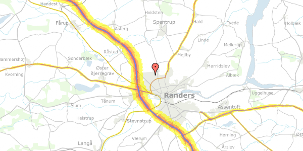 Trafikstøjkort på Skelvangsvej 123, 1. th, 8920 Randers NV