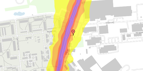 Trafikstøjkort på Slåenvej 2A, 8930 Randers NØ