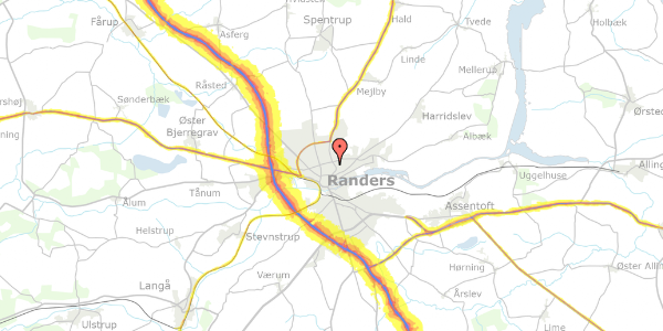 Trafikstøjkort på Solsortvej 3, 1. 10, 8900 Randers C