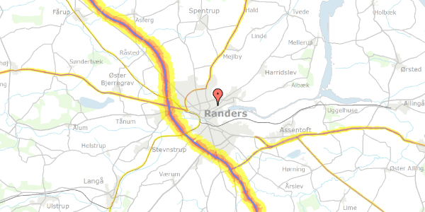 Trafikstøjkort på Stadfeldtsvej 27, 2. th, 8930 Randers NØ