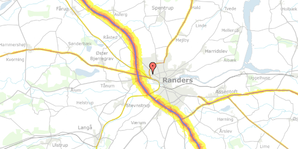 Trafikstøjkort på Stolemagervej 4, 8920 Randers NV