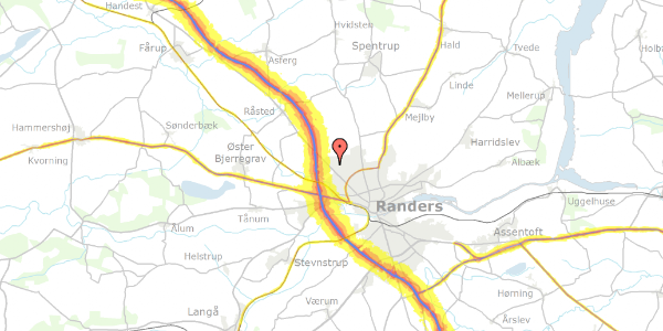 Trafikstøjkort på Syvstjernen 36, 8920 Randers NV