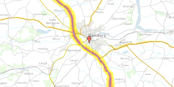 Trafikstøjkort på Tebbestrupvej 40, 8940 Randers SV