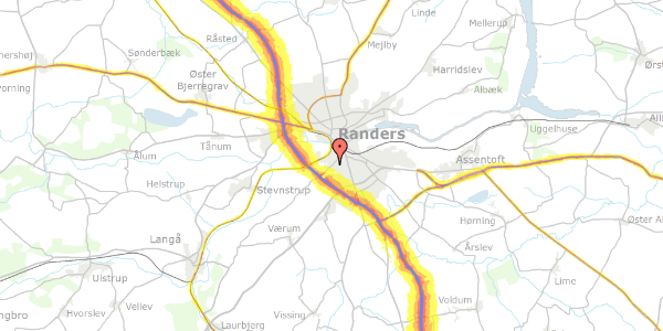 Trafikstøjkort på Tebbestrupvej 48, 8940 Randers SV