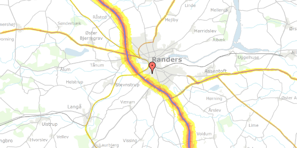 Trafikstøjkort på Tebbestrupvej 50, 8940 Randers SV