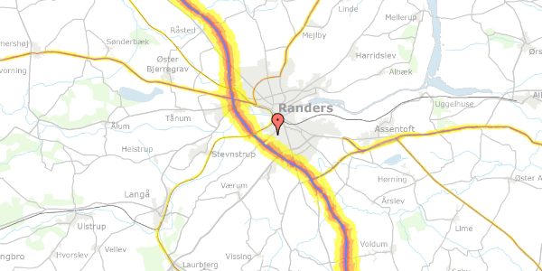 Trafikstøjkort på Tebbestrupvej 60, 8940 Randers SV