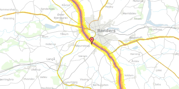 Trafikstøjkort på Tebbestrupvej 123, 8940 Randers SV