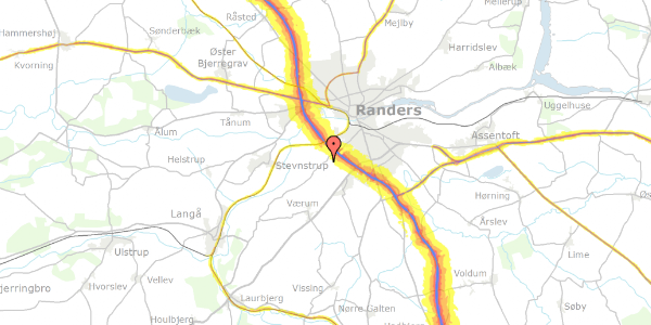 Trafikstøjkort på Tebbestrupvej 131, 8940 Randers SV