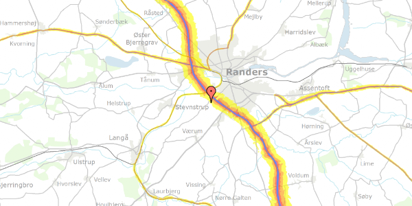 Trafikstøjkort på Tebbestrupvej 146, 8940 Randers SV