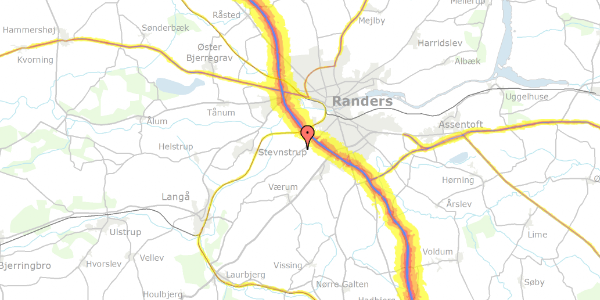 Trafikstøjkort på Tebbestrupvej 160, 8940 Randers SV