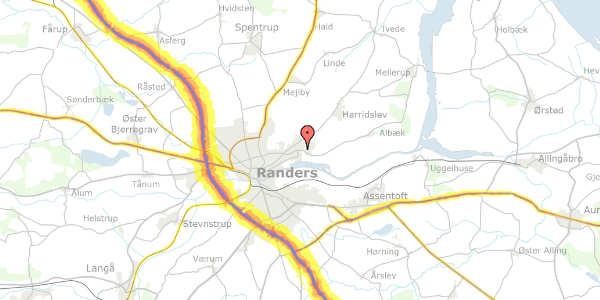 Trafikstøjkort på Tjærbyvej 101, 8930 Randers NØ