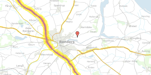 Trafikstøjkort på Tjærbyvej 187, 8930 Randers NØ