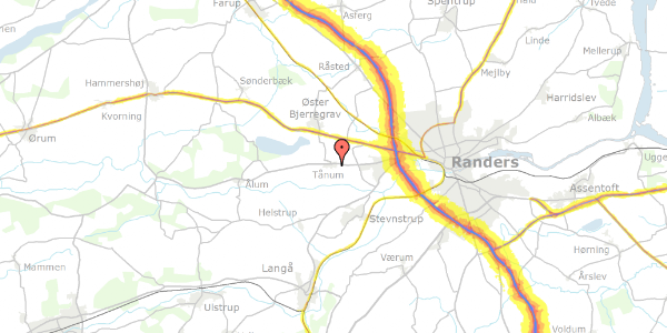 Trafikstøjkort på Tånum Bygade 23, 8920 Randers NV