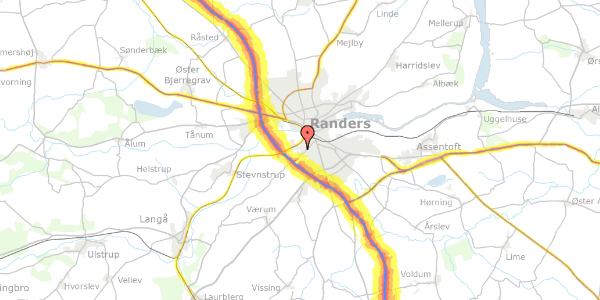 Trafikstøjkort på Vendsysselvej 17, 8940 Randers SV