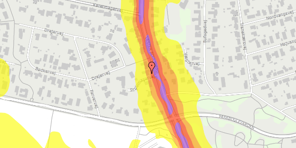 Trafikstøjkort på Vester Boulevard 15, 8920 Randers NV