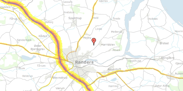 Trafikstøjkort på Vestrupvej 147, 8930 Randers NØ