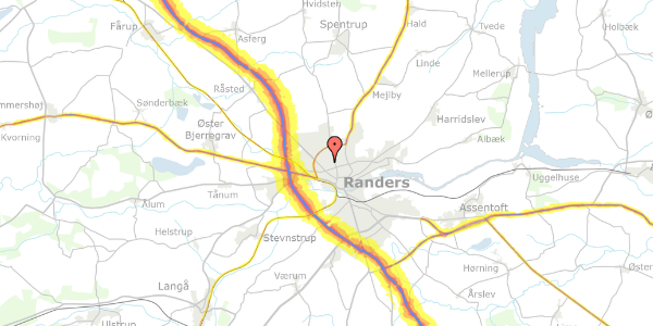 Trafikstøjkort på Vidarsvej 16, 1. , 8920 Randers NV