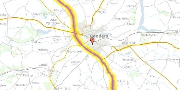 Trafikstøjkort på Vorup Boulevard 41, 8940 Randers SV