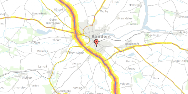 Trafikstøjkort på Vorup Kirkevej 13, 8940 Randers SV