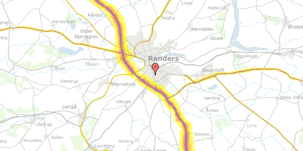 Trafikstøjkort på Vorup Kirkevej 21, 8940 Randers SV