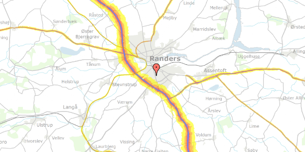 Trafikstøjkort på Vorup Kirkevej 31, 8940 Randers SV