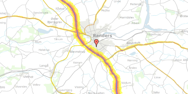 Trafikstøjkort på Vorup Kirkevej 49, 8940 Randers SV