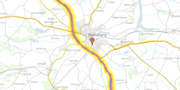 Trafikstøjkort på Aalborggade 78, 8940 Randers SV