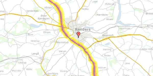 Trafikstøjkort på Aalborggade 80, 8940 Randers SV