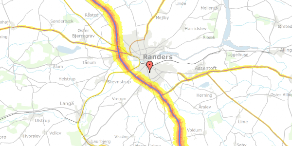 Trafikstøjkort på Aalborggade 83, 8940 Randers SV