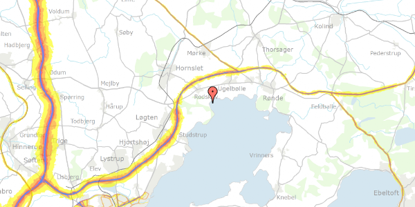 Trafikstøjkort på Havhusevej 30, 8543 Hornslet